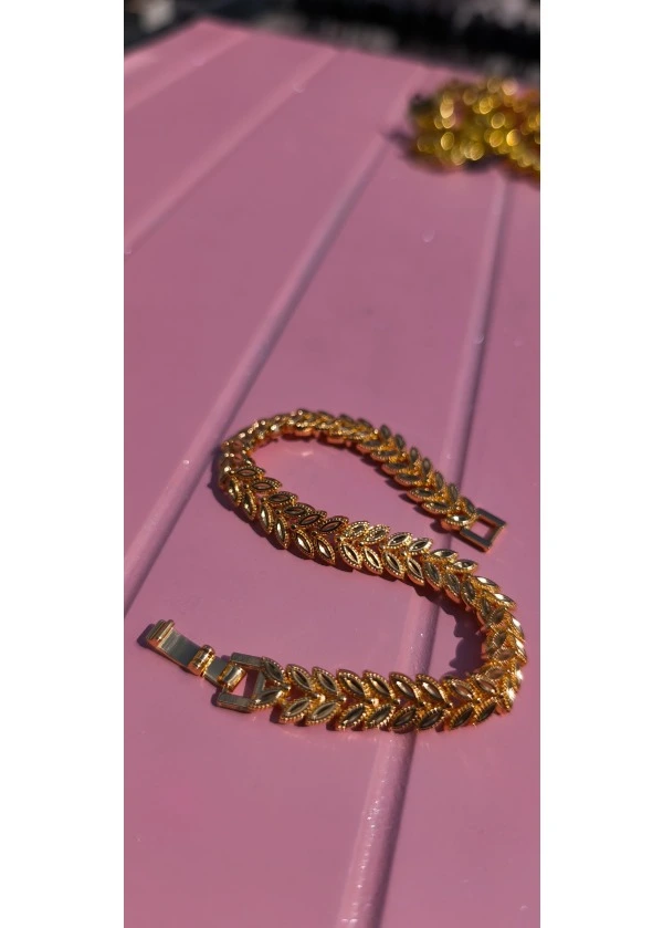 Altın kaplama başak bileklik 