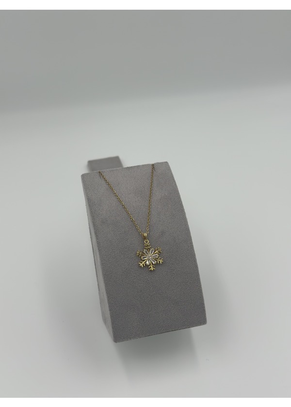 Kar tanesi gold kolye 