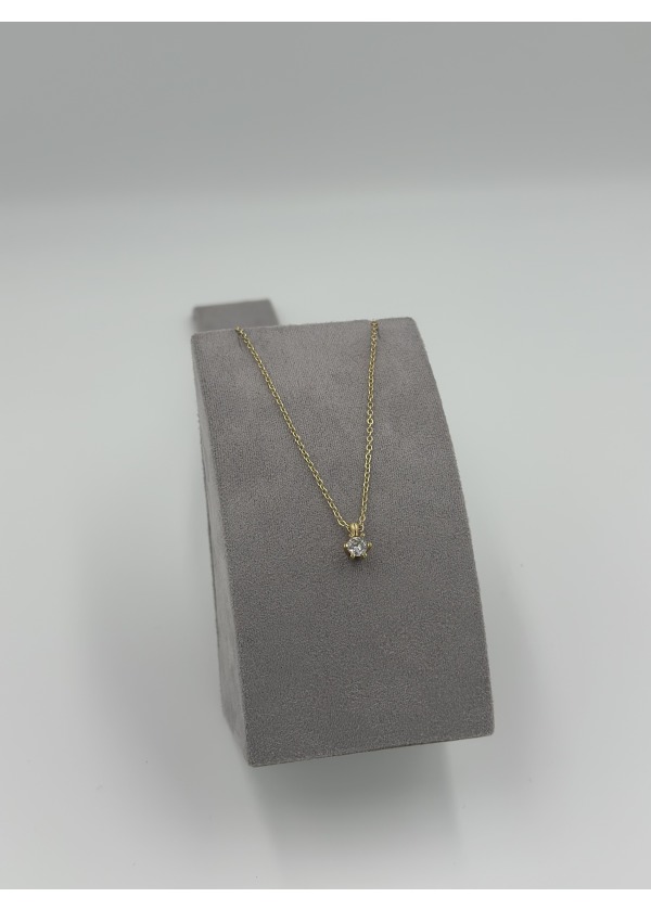 Tek taş gold kolye 