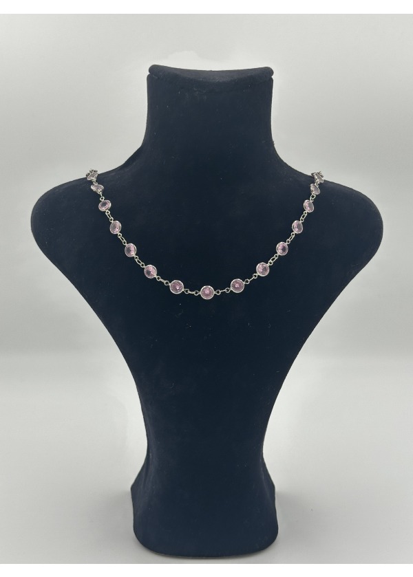 Pembe taşlı kolye 